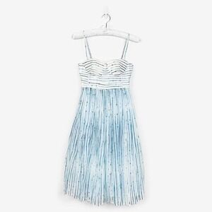 knee length dresses for ladies Zadie Jacquard Midi Dress in Daisy Jacquard Blue main image 0